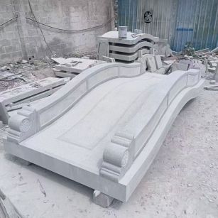 山东 芝麻灰花岗岩园林景观 小石桥