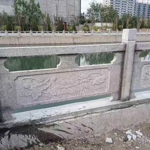 山东 芙蓉白大花桥梁、河道，石材栏杆、围栏、护栏