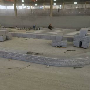 山东 芝麻白整石坐凳（光面+自然面）