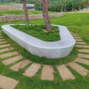 山东 芝麻白光面整石坐凳