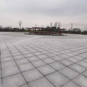 山东 芝麻白火烧面-公园广场地铺效果