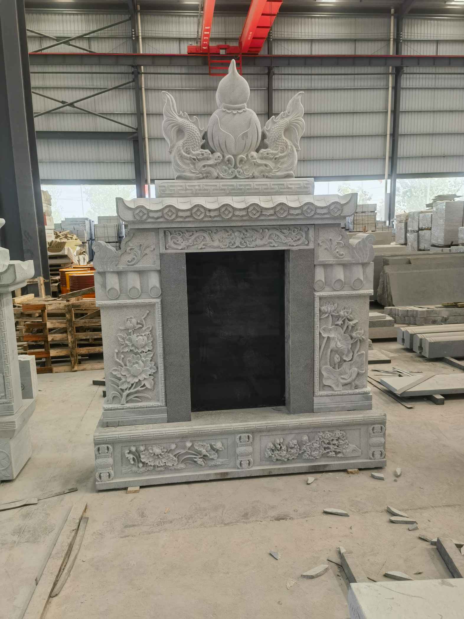 山东 芝麻灰高档墓碑、土墓，一套也支持定做