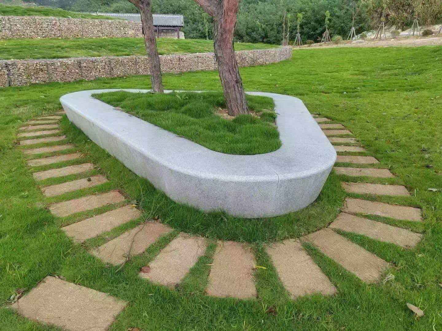 山东 芝麻白光面整石坐凳