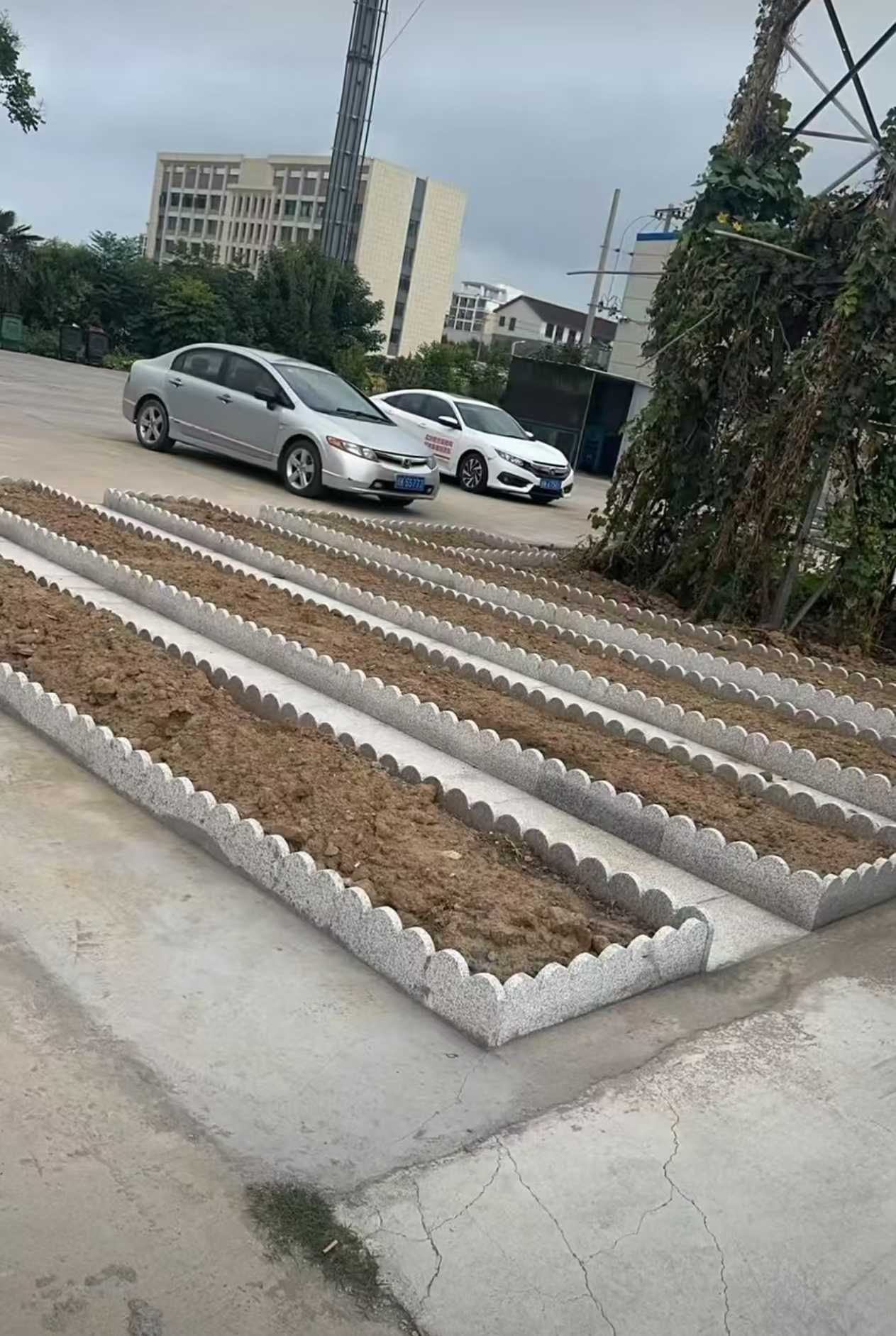 山东 花边石、花围石、花园石安装效果