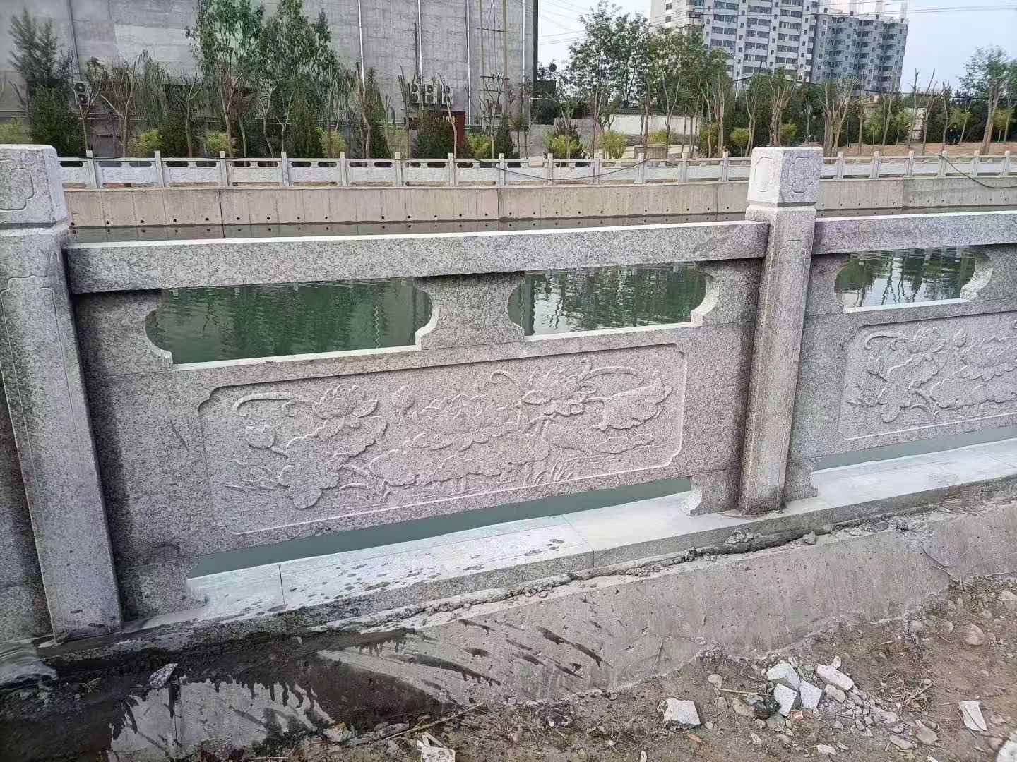 山东 芙蓉白大花桥梁、河道，石材栏杆、围栏、护栏