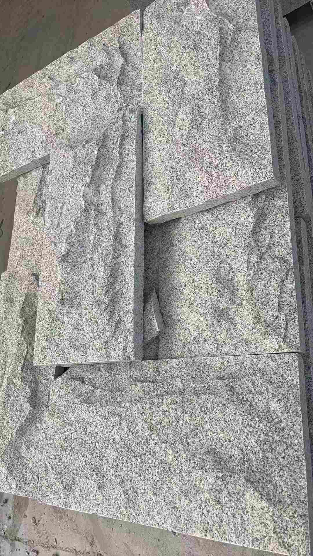 山东 芝麻白自然面花岗岩成品板